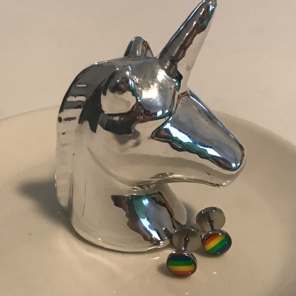 'Pho plug' pierced rainbow 🌈earings👂💜 - Picture 7 of 7